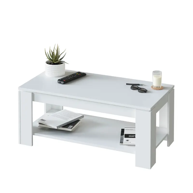 FLOW Mesa centro elevable Blanco Artik