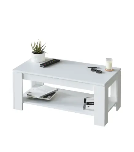 FLOW Mesa centro elevable Blanco Artik
