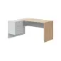 STYLE Mesa despacho con buc (reversible) Roble Canadian/Blanco Artik