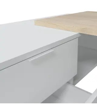 STYLE Mesa despacho con buc (reversible) Roble Canadian/Blanco Artik