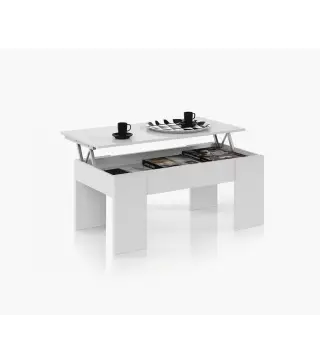 FLOW Mesa centro elevable Blanco Artik