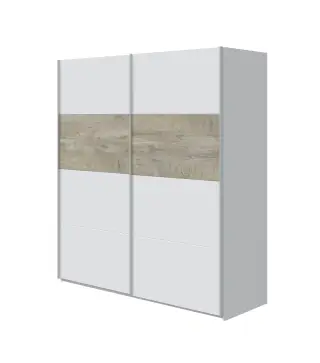 OIKOS Armario 2p correderas 180 Bl.Artik/Roble Alaska