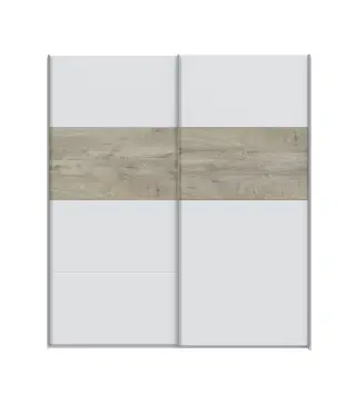 OIKOS Armario 2p correderas 180 Bl.Artik/Roble Alaska