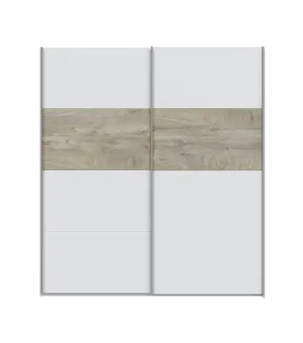 OIKOS Armario 2p correderas 180 Bl.Artik/Roble Alaska