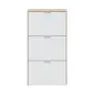 CAPRIZZIO Zapatero 3 puertas (18 pares) Roble/Blanco Brillo