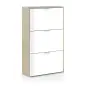 CAPRIZZIO Zapatero 3 puertas (18 pares) Roble/Blanco Brillo