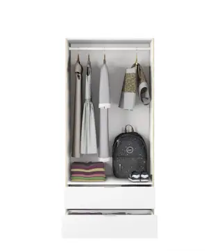 YOUTH Armario 2p + 2caj Roble Canadian/Blanco Artik