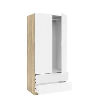 YOUTH Armario 2p + 2caj Roble Canadian/Blanco Artik