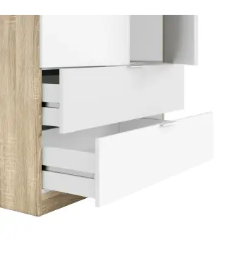 YOUTH Armario 2p + 2caj Roble Canadian/Blanco Artik