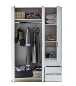 LC Armario 3p+3cajones Roble Canadian/Blanco Artik