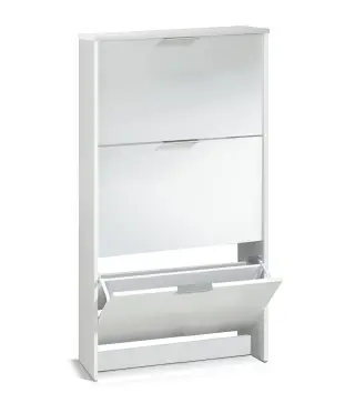 MAELYS Zapatero 3 puertas (18 pares) Blanco Brillo