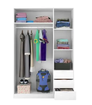 LC Armario 3p+3cajones Blanco