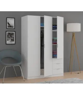 LC Armario 3p+3cajones Blanco