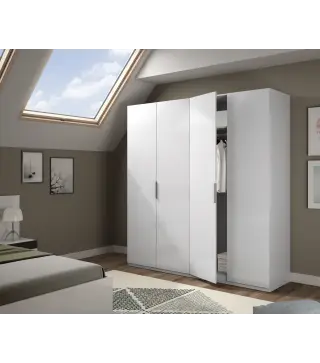 Armario 4 puertas Blanco Brillo