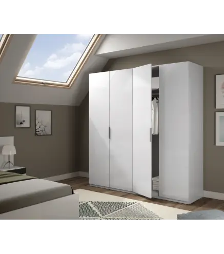 Armario 4 puertas Blanco Brillo