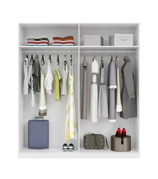 Armario 4 puertas Blanco Brillo