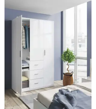 Ward.a Armario 3p+3c Blanco Brillo