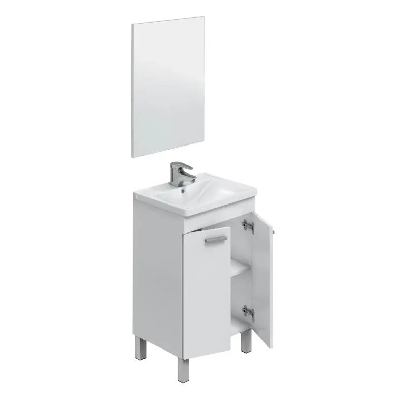 KONCEPT Mueble lavabo PEQ. 2p + espejo // LAVABO 305913O no incluido Blanco Brillo