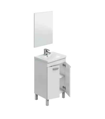 KONCEPT Mueble lavabo PEQ. 2p + espejo // LAVABO 305913O no incluido Blanco Brillo