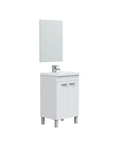 KONCEPT Mueble lavabo PEQ. 2p + espejo // LAVABO 305913O no incluido Blanco Brillo