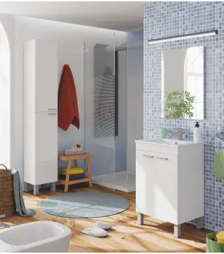 KONCEPT Mueble lavabo PEQ. 2p + espejo // LAVABO 305913O no incluido Blanco Brillo