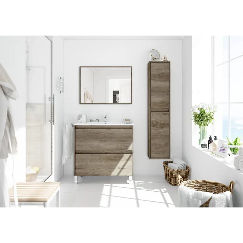 DAKOTA Mueble 80 2c + espejo // LAVABO 305950O no incluido Nordik