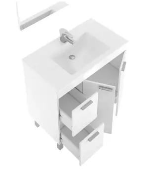 AKTIVA Mueble lavabo 2p+2c + espejo // LAVABO 305920O no incluido Blanco Brillo