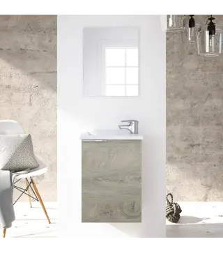 MINI Mueble 40 1p + espejo + LAVABO R. Alaska