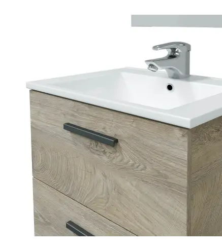 NOA 60 Mueble 60 2c susp.+ espejo // LAVABO 305911O no incluido Roble Alaska