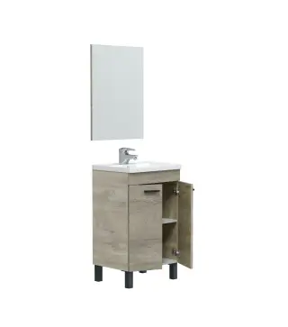 ESSENS Mueble 50 2p + espejo // LAVABO 305913O no incluido Roble Alaska