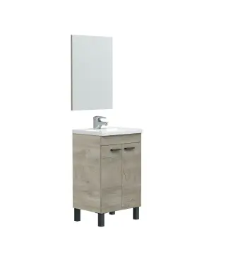 ESSENS Mueble 50 2p + espejo // LAVABO 305913O no incluido Roble Alaska