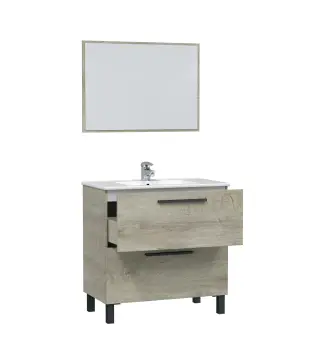 AIR Mueble 80 2c + espejo // LAVABO 305950O no incluido Roble Alaska