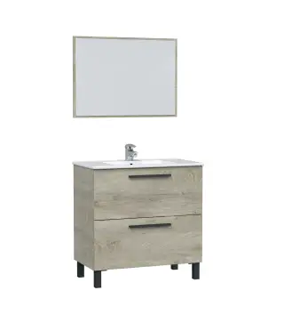 AIR Mueble 80 2c + espejo // LAVABO 305950O no incluido Roble Alaska