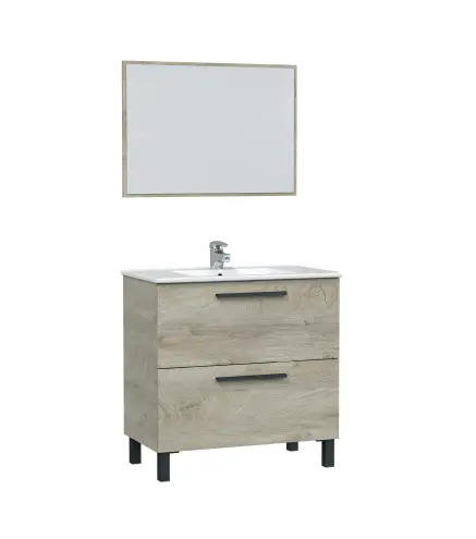 AIR Mueble 80 2c + espejo // LAVABO 305950O no incluido Roble Alaska