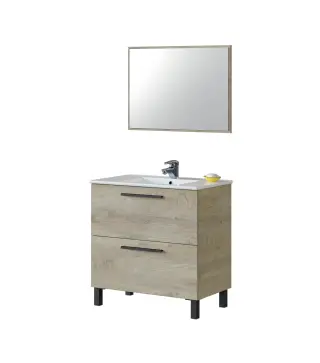 AIR Mueble 80 2c + espejo // LAVABO 305950O no incluido Roble Alaska