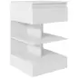 Mesilla de Noche con Cajón y 2 Estantes Abiertas para Dormitorio Salón Cama Oficina Estilo Moderno 39x39x65 cm Blanco