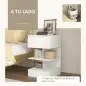 Mesilla de Noche con Cajón y 2 Estantes Abiertas para Dormitorio Salón Cama Oficina Estilo Moderno 39x39x65 cm Blanco