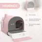 Arenero para Gatos Caja de Arena Cerrada para Gatos con Bandeja Extraíble Pala y Filtro 43x44x47 cm Rosa