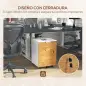 Mueble Archivador con Ruedas 2 Cajones Barra Colgante para Carpetas A4 y Carta Cerradura 42x40x60 cm Blanco y Natural