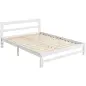 Marco de Cama de Madera 195x141 cm Estructura de Cama Doble para Colchón de 135x190 cm (no incluido) Carga 300 kg Blanco