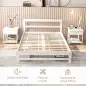 Marco de Cama de Madera 195x141 cm Estructura de Cama Doble para Colchón de 135x190 cm (no incluido) Carga 300 kg Blanco