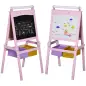 Pizarra de Doble Cara Caballete para Niños con Rollo de Papel y 2 Cestas de Almacenamiento 58,5x50,5x118 cm Rosa Pizarra de Doble Cara Caballete para Niños con Rollo de Papel y 2 Cestas de Almacenamiento 58,5x50,5x118 cm Rosa