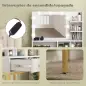 Tocador de Maquillaje con Luz y Taburete Mesa de Maquillaje con 2 Cajones y Estantes de Almacenamiento Blanco