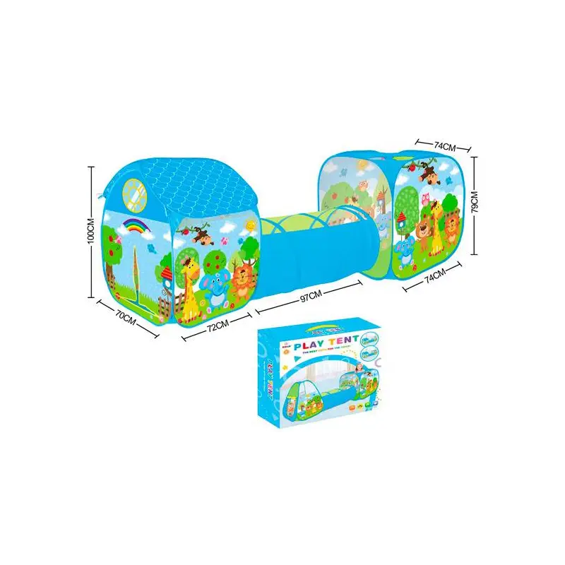 TUNEL ZOO ANIMALES PLEGABLE 3 EN 1 BEBÉ INFANTIL