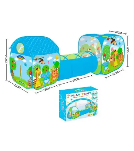 TUNEL ZOO ANIMALES PLEGABLE 3 EN 1 BEBÉ INFANTIL