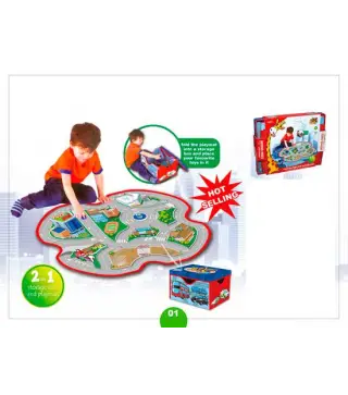 ALFOMBRA MAPA TRÁFICO+CAJA ALMACENAMIENTO NIÑOS