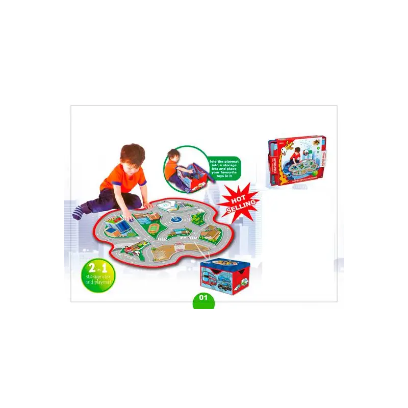 ALFOMBRA MAPA TRÁFICO+CAJA ALMACENAMIENTO NIÑOS