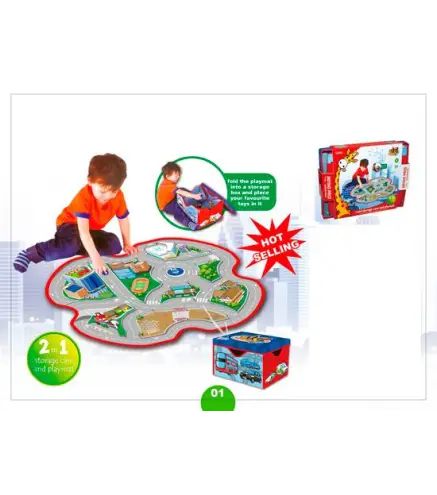 ALFOMBRA MAPA TRÁFICO+CAJA ALMACENAMIENTO NIÑOS