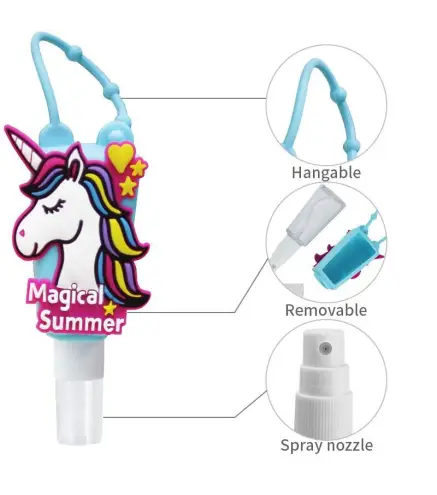 LLAVERO CON BOTE GEL 30 ML UNICORNIO