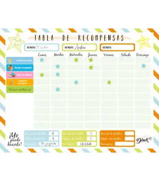 TABLA DE RECOMPENSAS INFANTIL